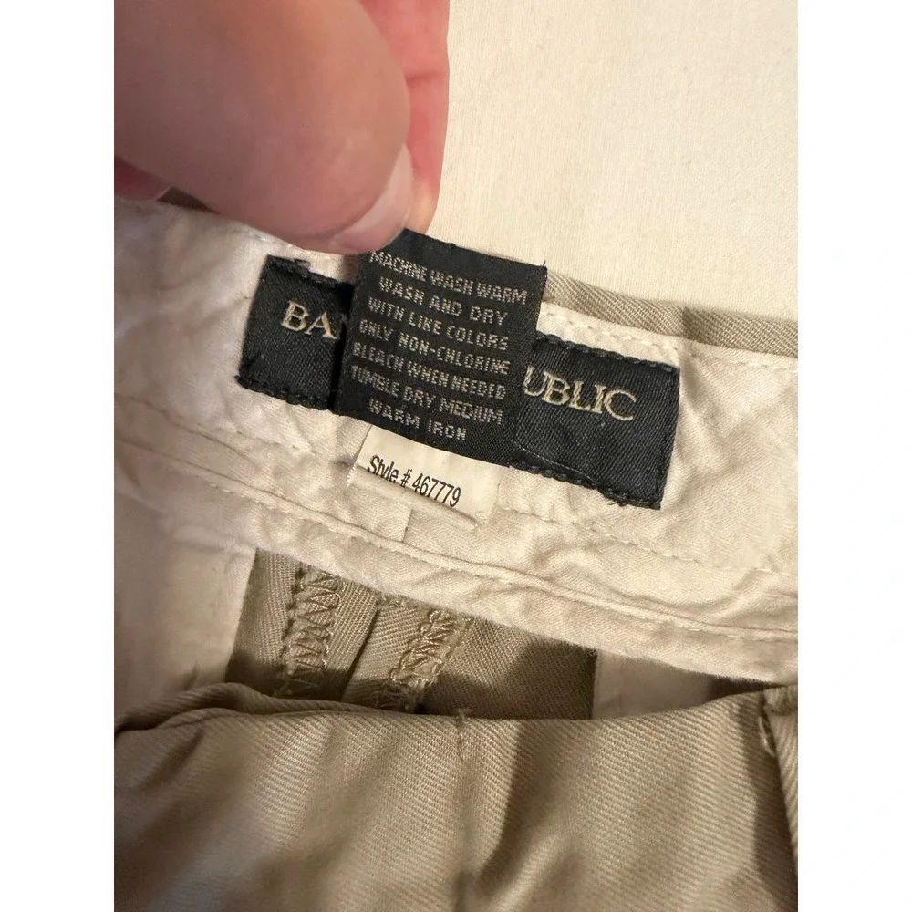 Banana Republic Mens 33x34 Khaki Tan Cotton Chino Pants Straight Leg 467779